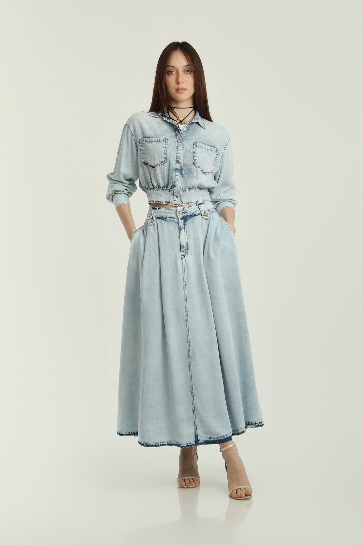 ETEK ÖNÜ PİLELİ UZUN ETEK